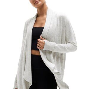 Athleta Pranayama Restore Wrap Nirvana Light Grey XS Ultra Soft Luxe Layer